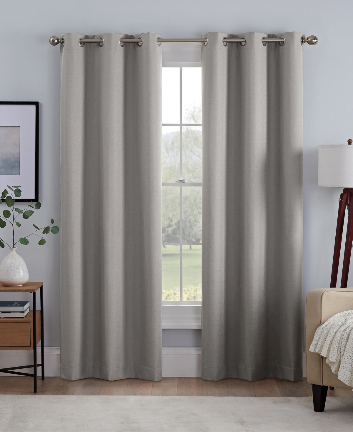 Eclipse Kylie Blackout Grommet 2-pc. Panel, 84" X 37" In Gray