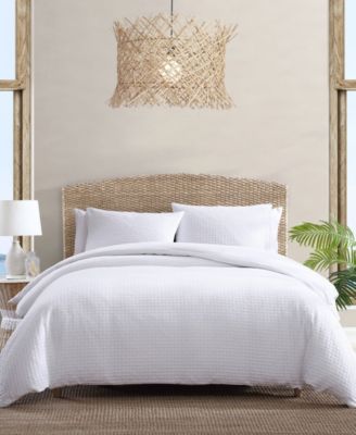 Tommy Bahama Home Basketweave Solid Duvet Cover Set Collection Bedding In White