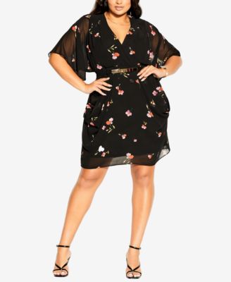 plus size mini wrap dress