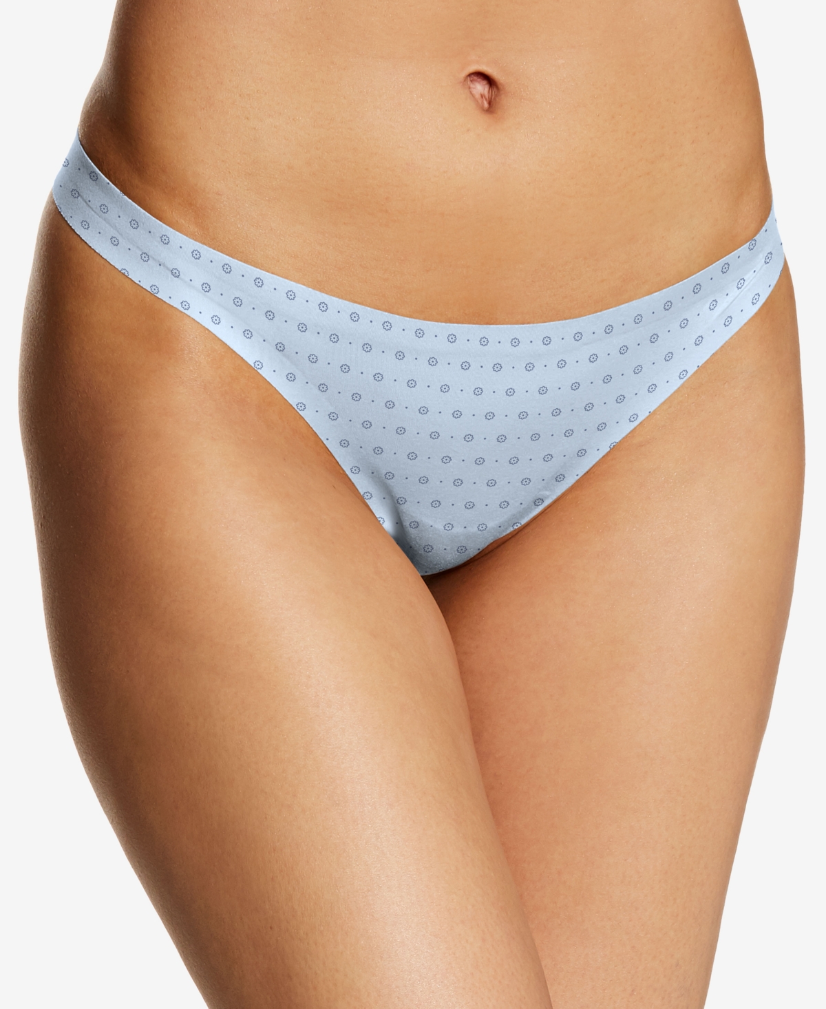 Maidenform Comfort Devotion Thong Underwear 40149 In Girlie Pin Blue Whimsy