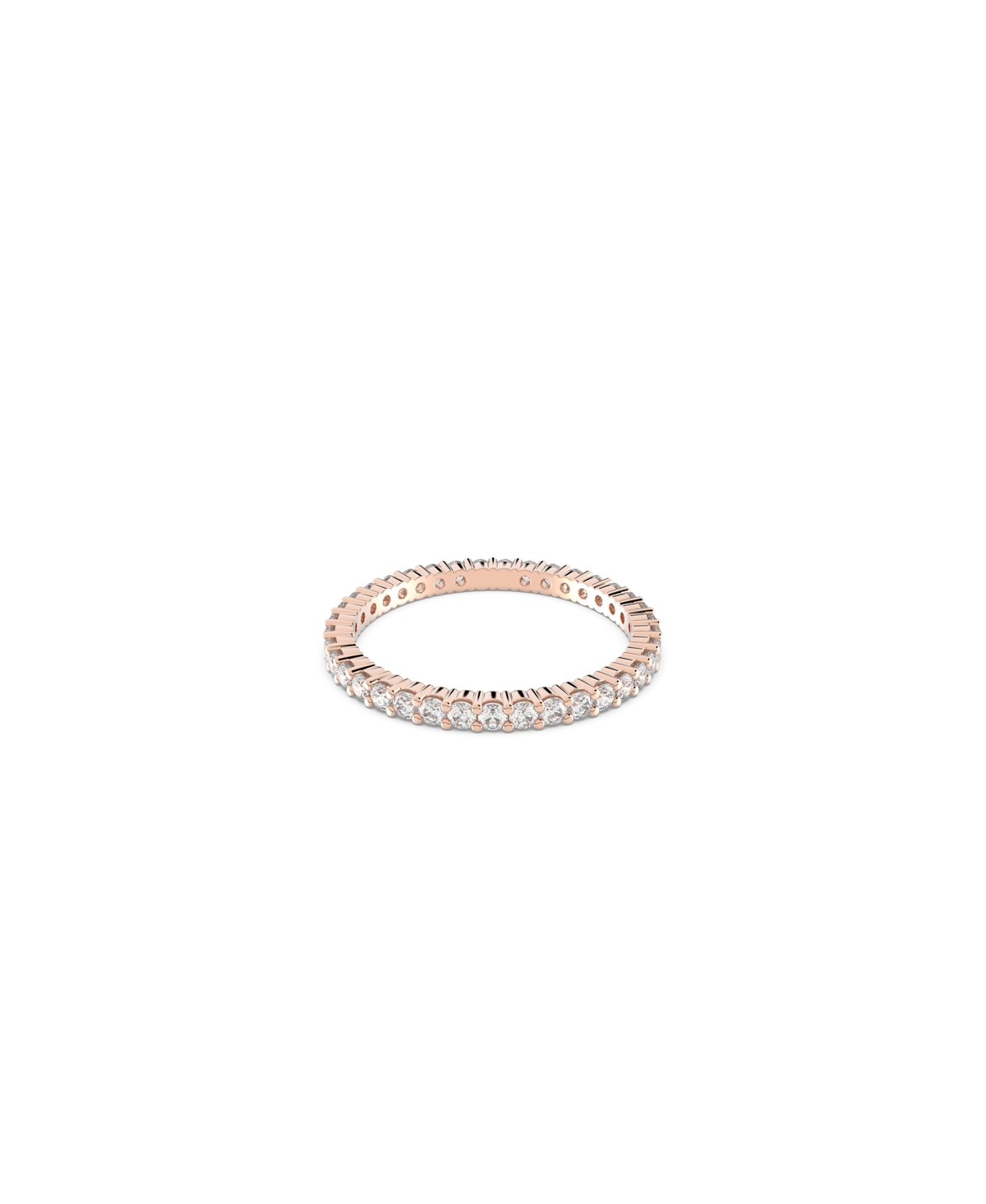 Swarovski Vittore Round Cut Gold Tone Plated Ring In Rose Gold