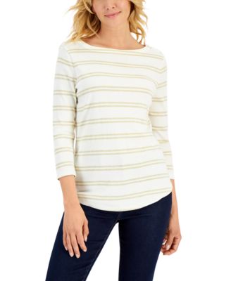 Charter Club Womens Boat Neckline Top Red Size Large