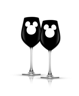 JoyJolt Disney Luxury Mickey Mouse Stemless Wine Glass, Set of 2