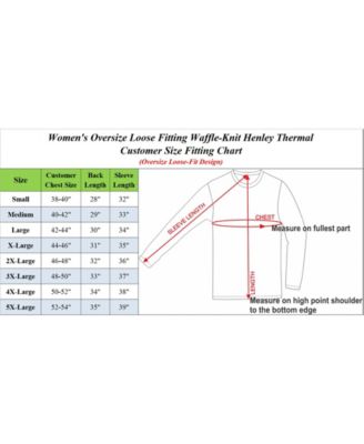 Women's Oversize Loose Fitting Waffle-Knit Henley Thermal Sweater