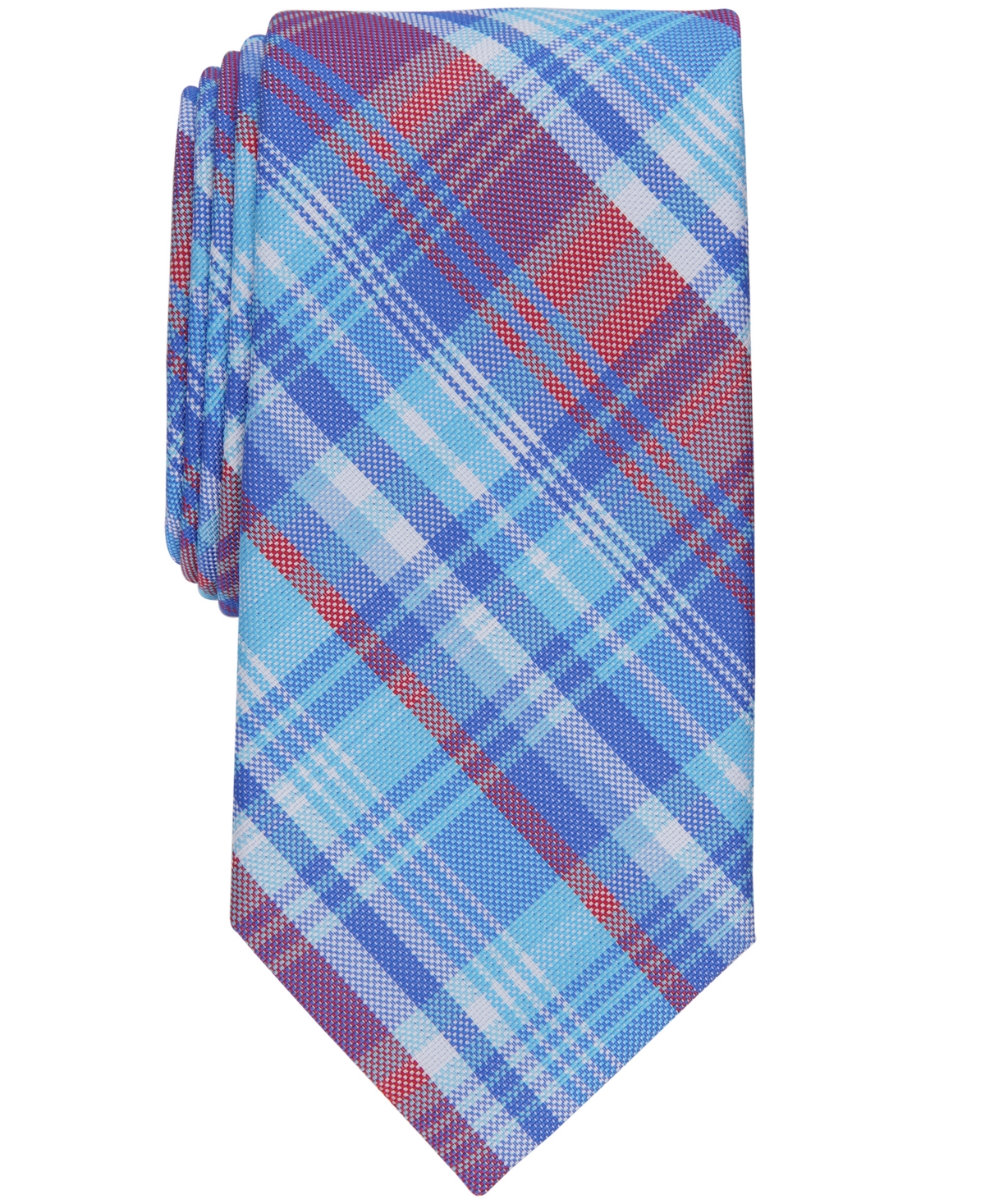Club Room Men's Classic Plaid Tie, Created For Macy's In Aqua