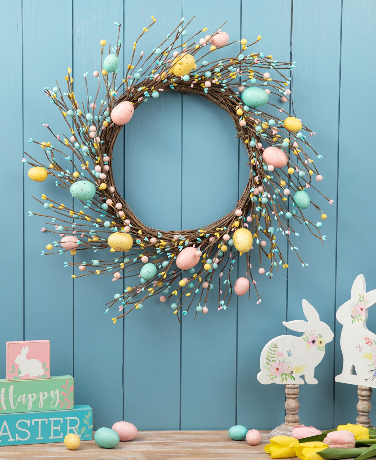 Glitzhome Easter Eggs Wreath