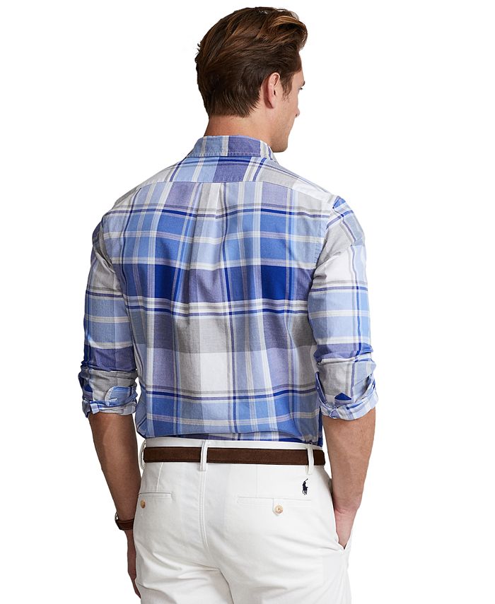 Polo Ralph Lauren Men's ClassicFit Plaid Oxford Shirt Macy's