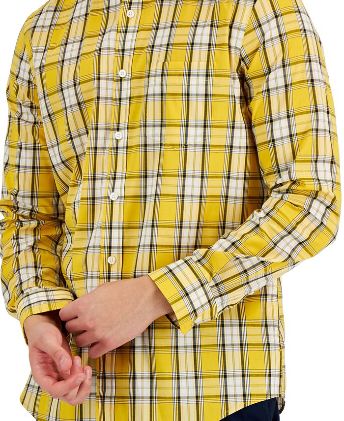 Club Room Men's Sam Plaid Poplin LongSleeve ButtonDown Pocket Shirt, Created for Macy's Macy's