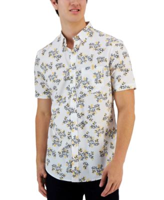 Club Room - Men's Ditzy Trip Poplin Short-Sleeve Button-Down Shirt