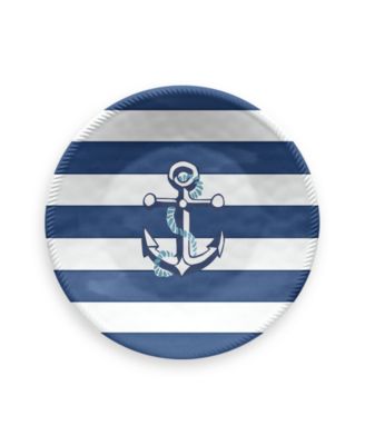 Nautical Anchor 6-Piece Salad Plate Set, 8.5"