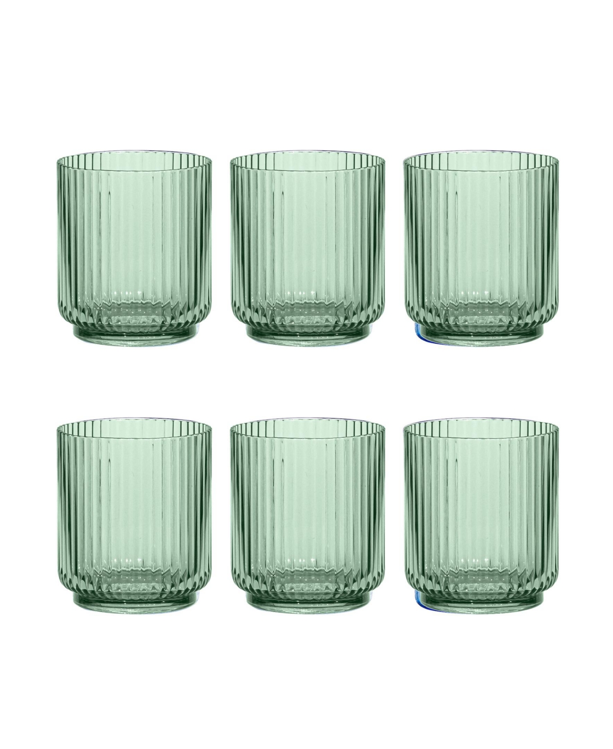 Tarhong Mesa Double Old Fashion 6-piece Premium Acrylic Glass Set, 15 oz In Sage Green