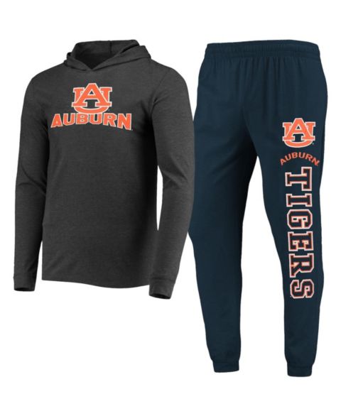 Мужской комплект Concepts Sport Navy, Charcoal Auburn Tigers Meter Long Sleeve Hoodie T-shirt and Jogger Pants Set