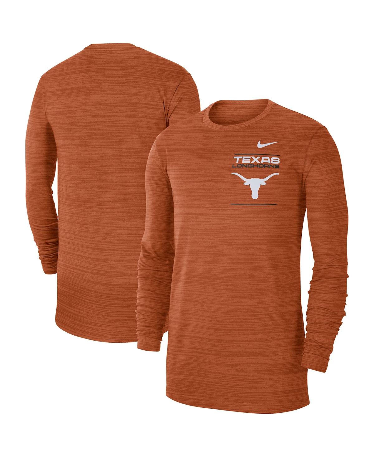 Men's Nike Texas Orange Texas Longhorns 2021 Sideline Velocity Performance Long Sleeve T-shirt
