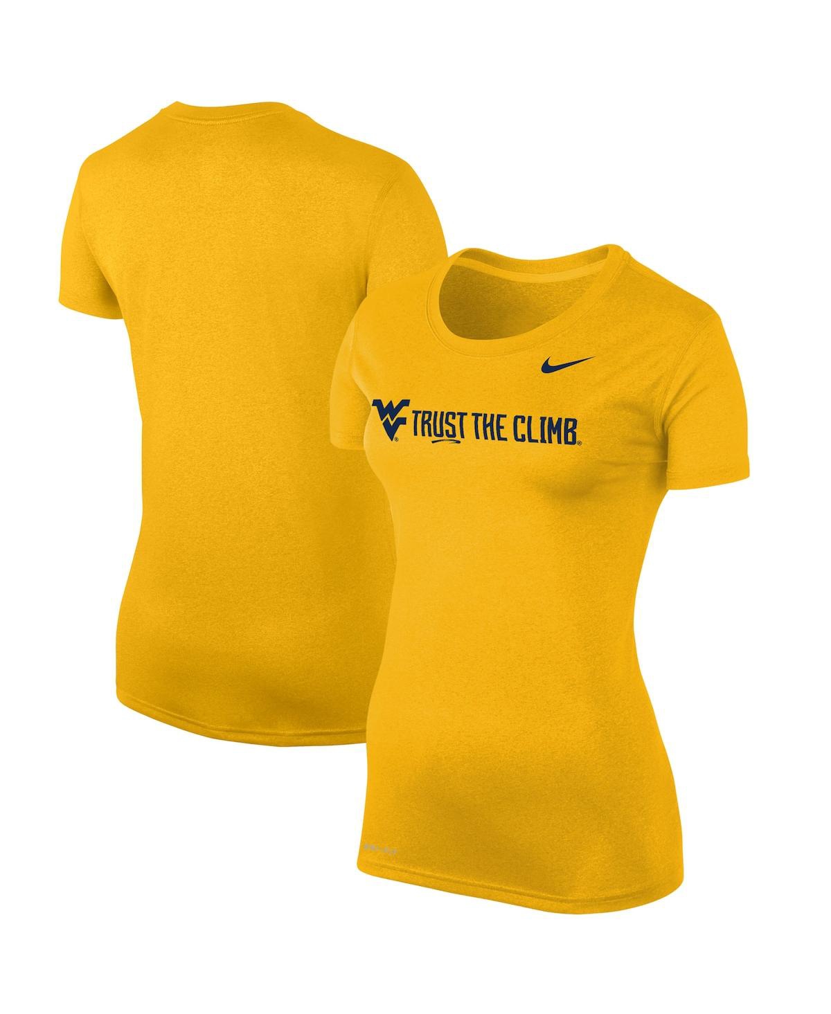 Women's Nike Gold West Virginia Mountaineers Trust the Climb Legend T-shirt