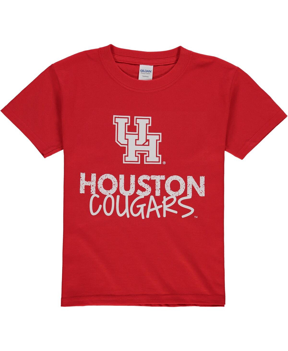 Two Feet Ahead Kids' Big Boys Red Houston Cougars Logo T-shirt