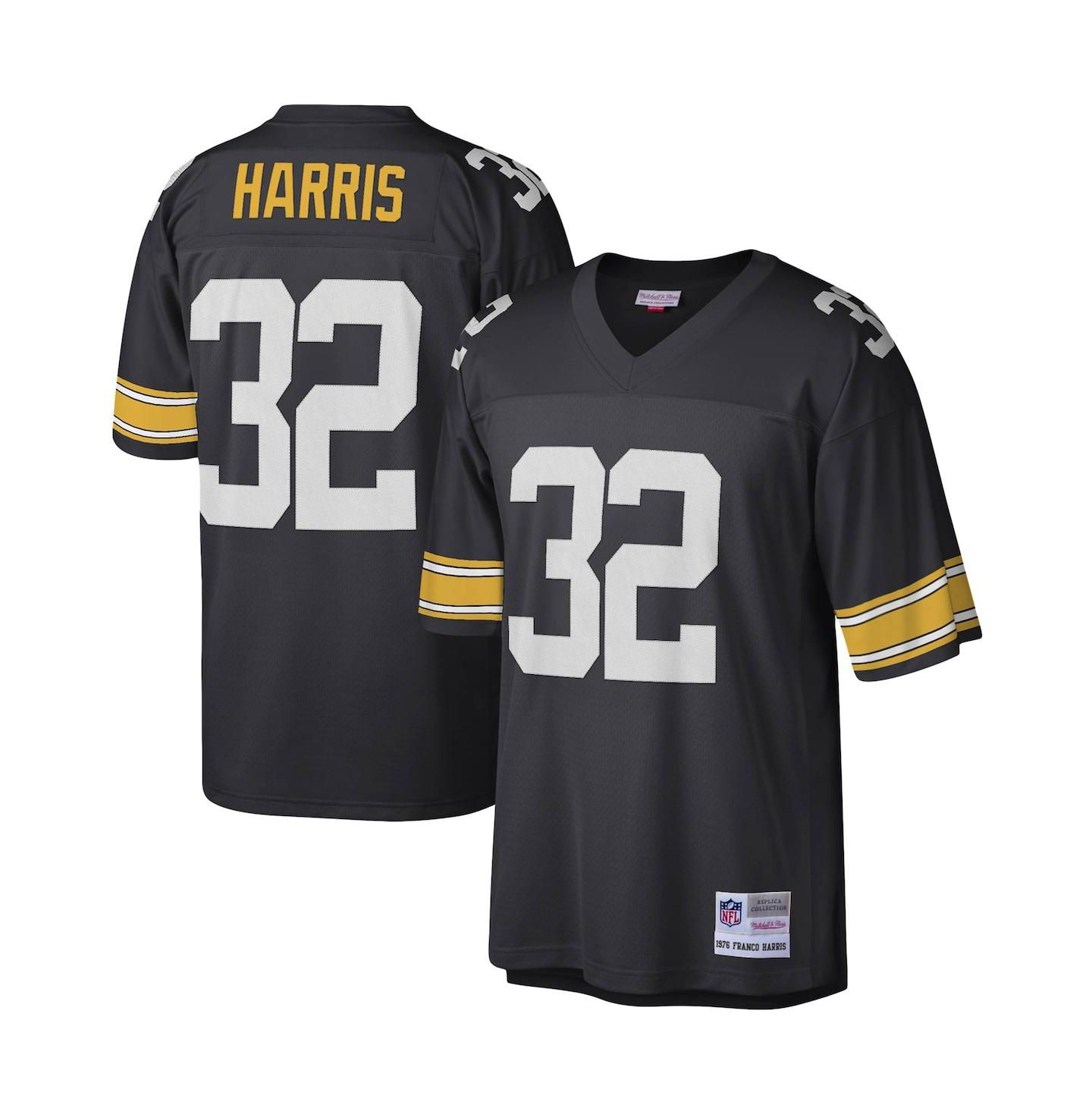 Мужской топ Mitchell & Ness Franco Harris Black Pittsburgh Steelers Legacy Replica Jersey — фото 1