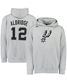 Men's LaMarcus Aldridge Gray San Antonio Spurs Name and Number Pullover Hoodie