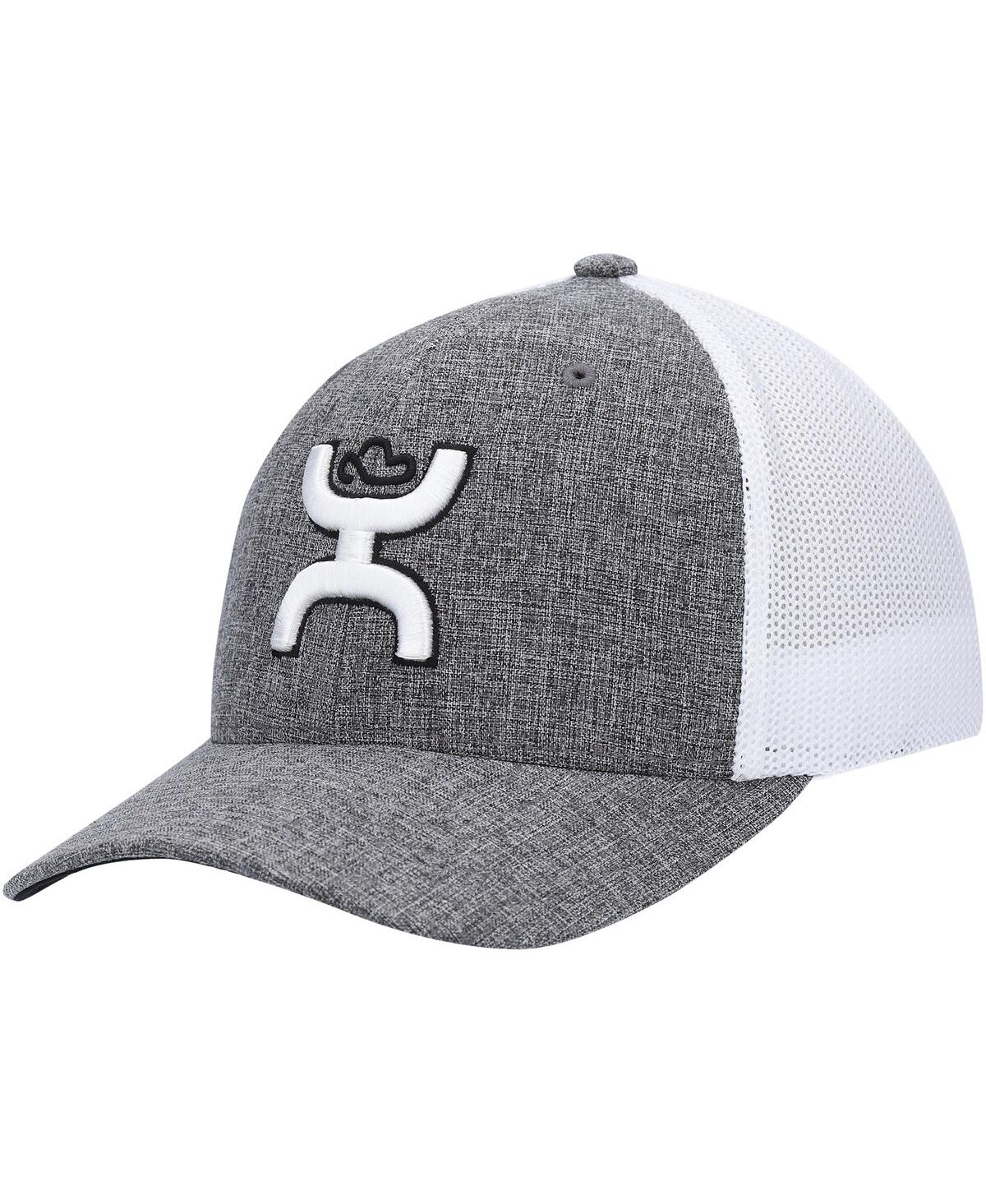 Shop Hooey Men's  Heather Charcoal, White Cayman Flex Hat In Heathered Charcoal,white