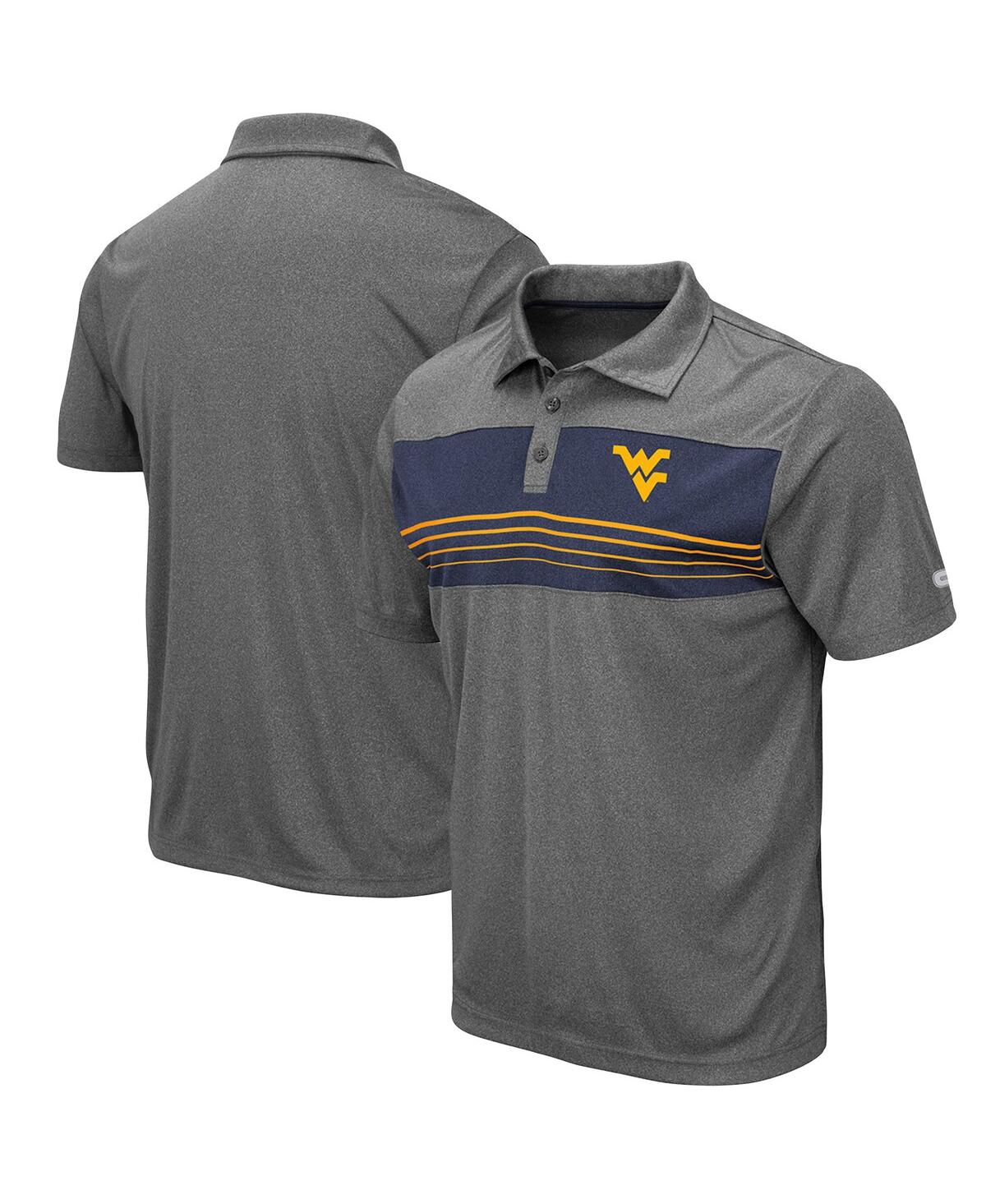 Colosseum Heathered Charcoal West Virginia Mountaineers Smithers Polo In Heathered Charcoal