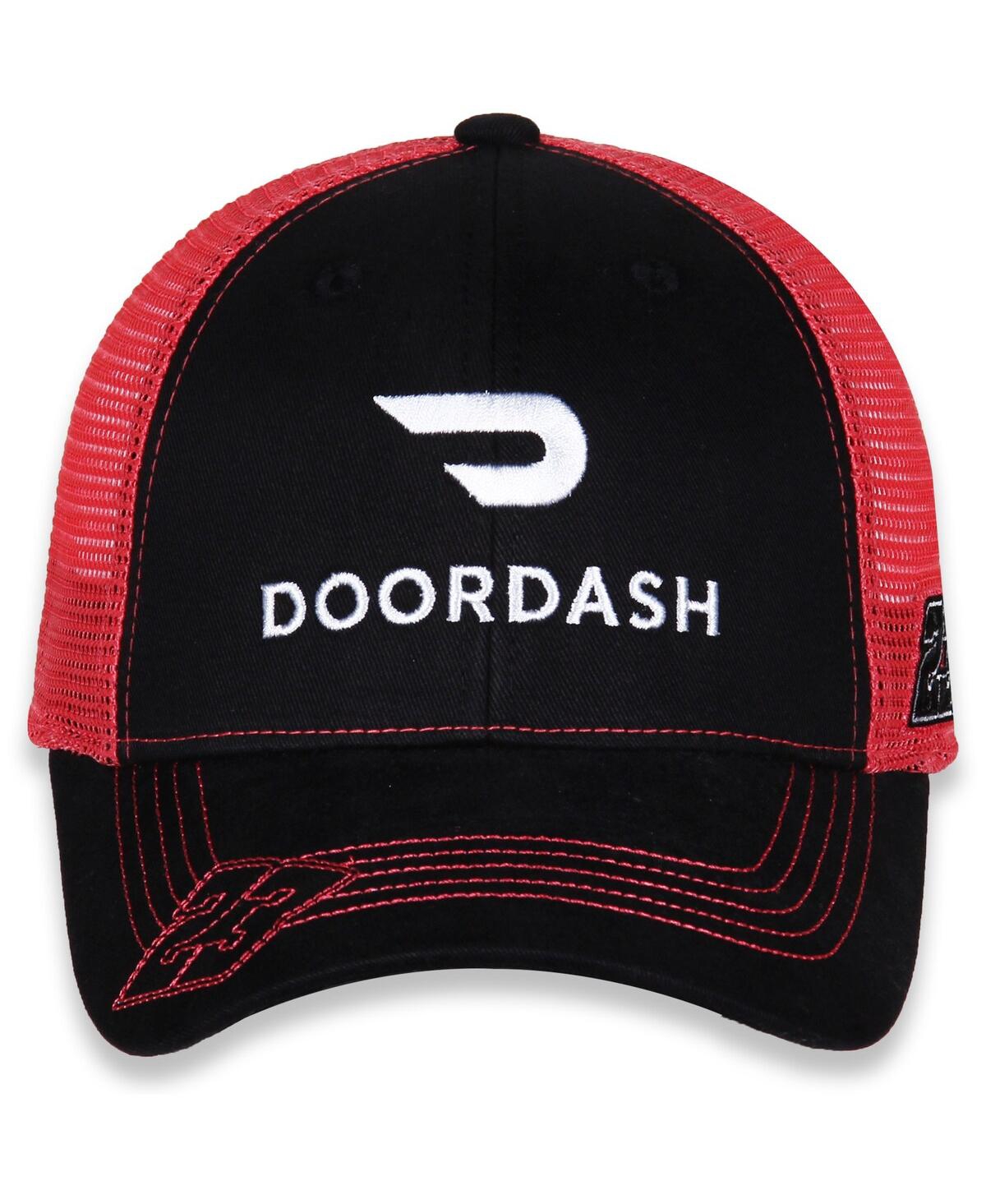 Men's Checkered Flag Red Bubba Wallace Doordash Adjustable Hat - Red