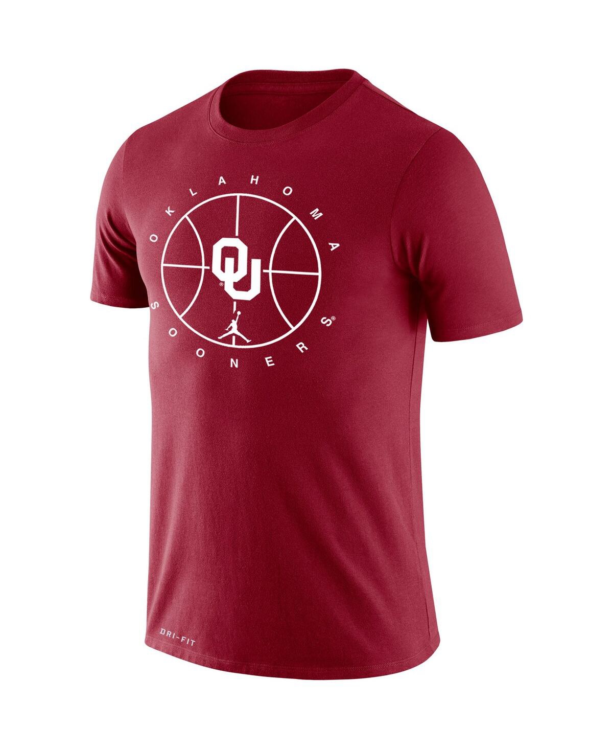 Shop Jordan Men's  Crimson Oklahoma Sooners Basketball Icon Legend Performance T-shirt