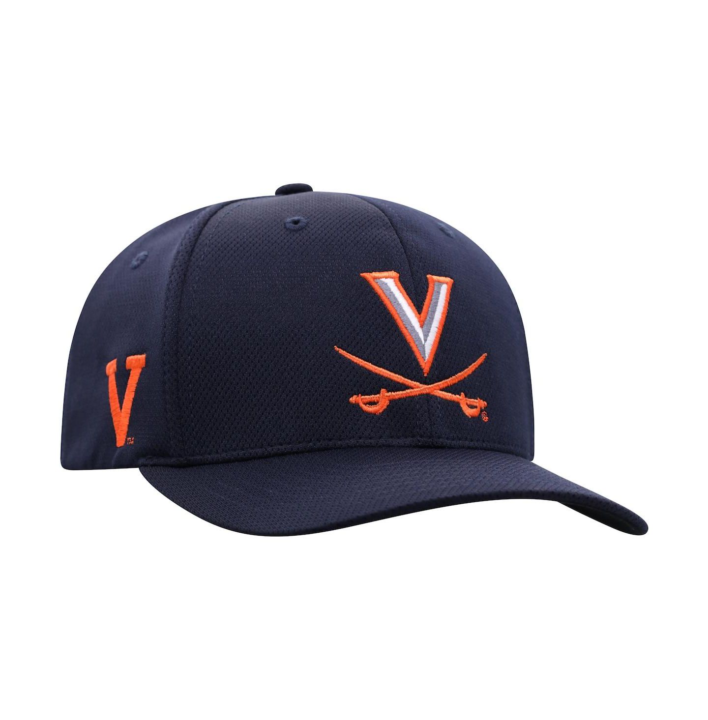 Мужская кепка Top of the World Navy Virginia Cavaliers Reflex Logo Flex Hat — фото 4