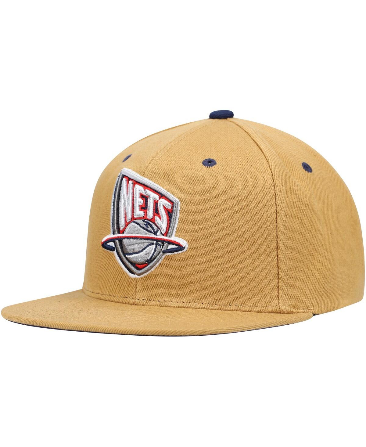 Mitchell & Ness Men's  Tan New Jersey Nets Hardwood Classics Wheat Snapback Hat In Tan