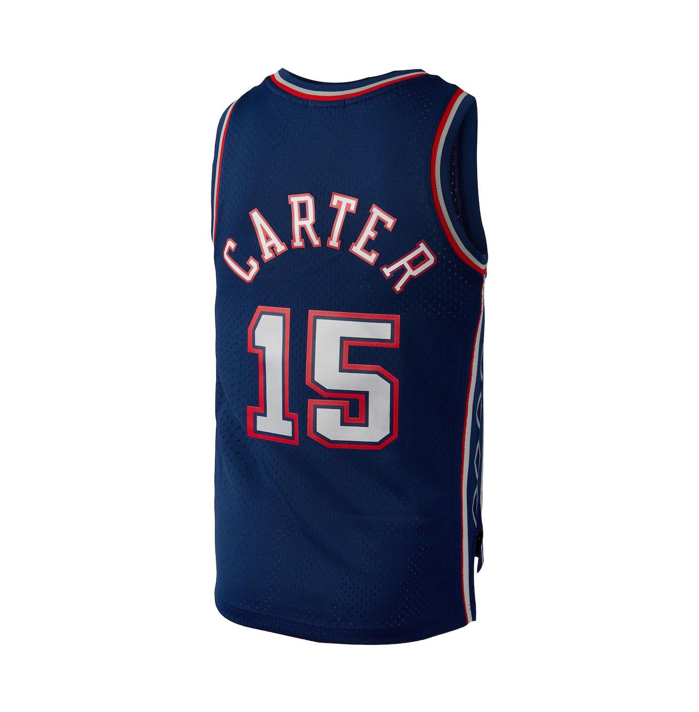 Женский топ Mitchell & Ness Vince Carter Navy New Jersey Nets Hardwood Classics 2006 Swingman Jersey — фото 4