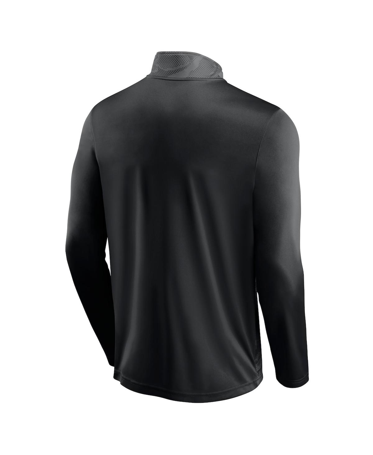 Fanatics Men's Black Oregon Ducks Depth Chart Camo Jacquard Quarter-zip Jacket In Black