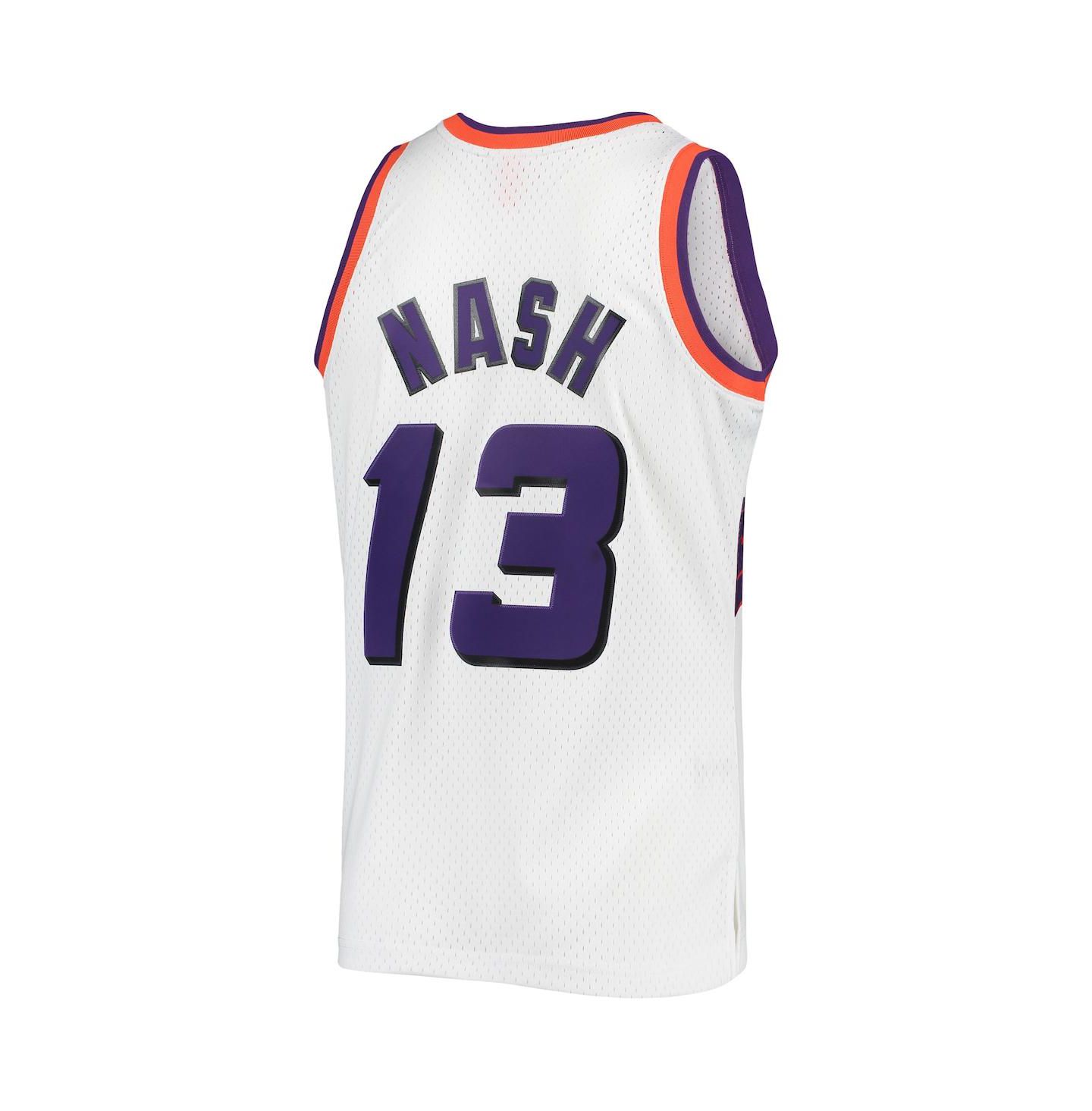 Мужской топ Mitchell & Ness Steve Nash White Phoenix Suns 1996-1997 Authentic Hardwood Classics Swingman Jersey — фото 4