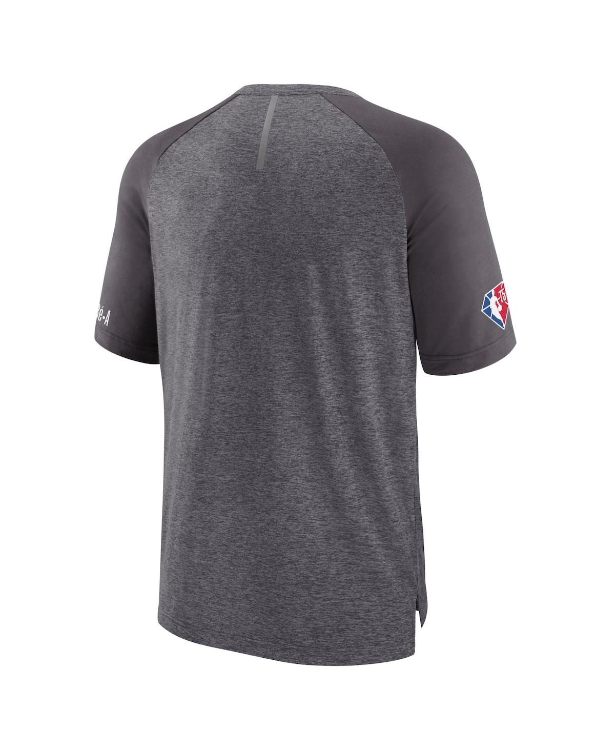 Fanatics Branded Heathered Gray Portland Trail Blazers 2022 Noches Ene-be-a Core Shooting Raglan T-s In Heathered Gray