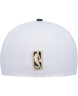 Men's White, Hunter Green Milwaukee Bucks Arch Champs 59Fifty Fitted Hat