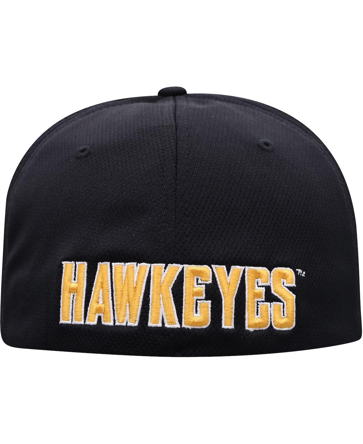 Shop Top Of The World Men's  Black Iowa Hawkeyes Reflex Logo Flex Hat