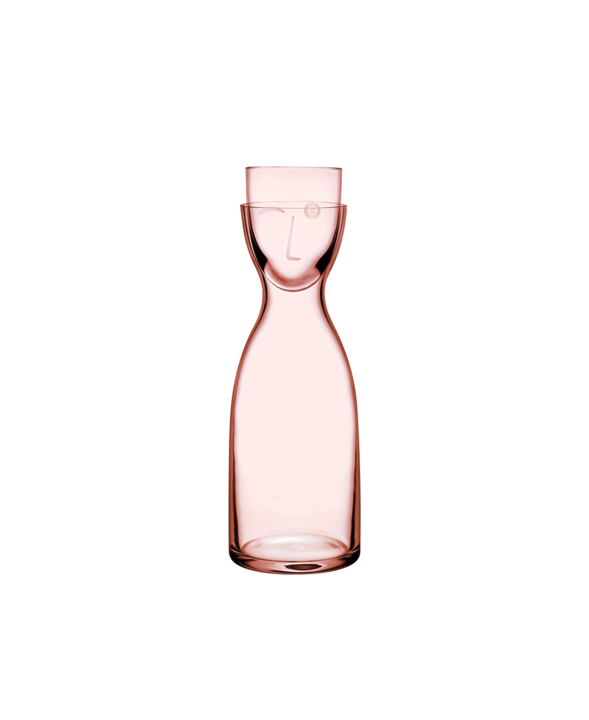 Nude Glass Mr. & Mrs. Large Bedside Water Set, Dusty Rose In Dusty Rose