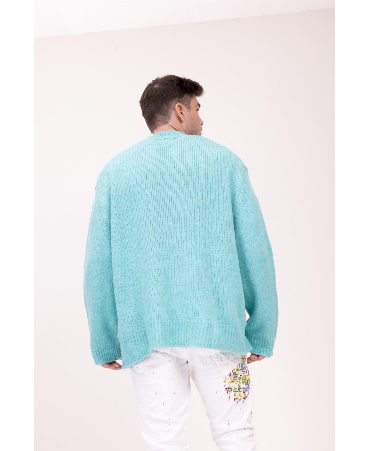 Ron Tomson Men's Modern Oversized Bold Sweater