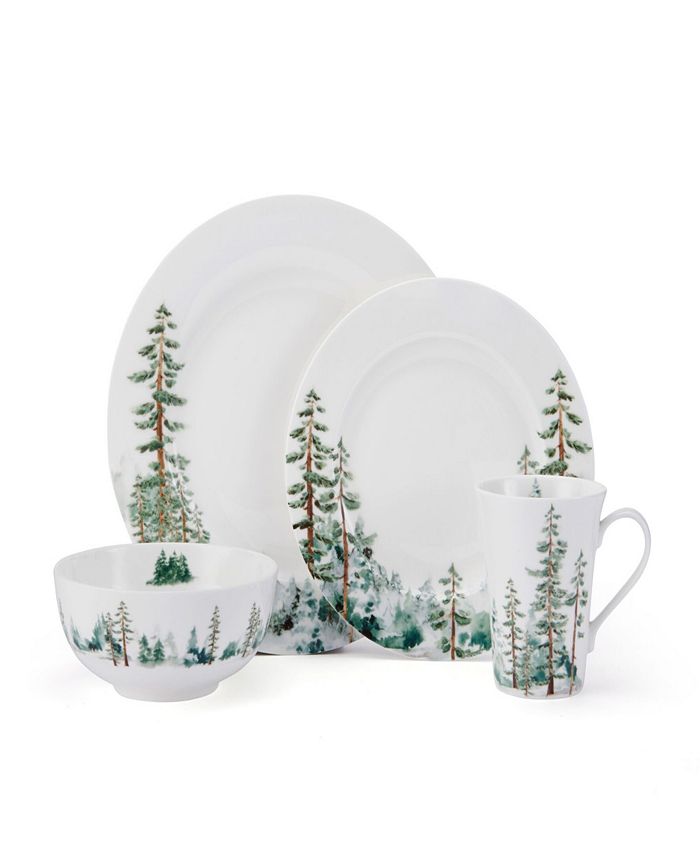 Mikasa Watercolor Forest Dinnerware Set, 16 Pieces Macy's