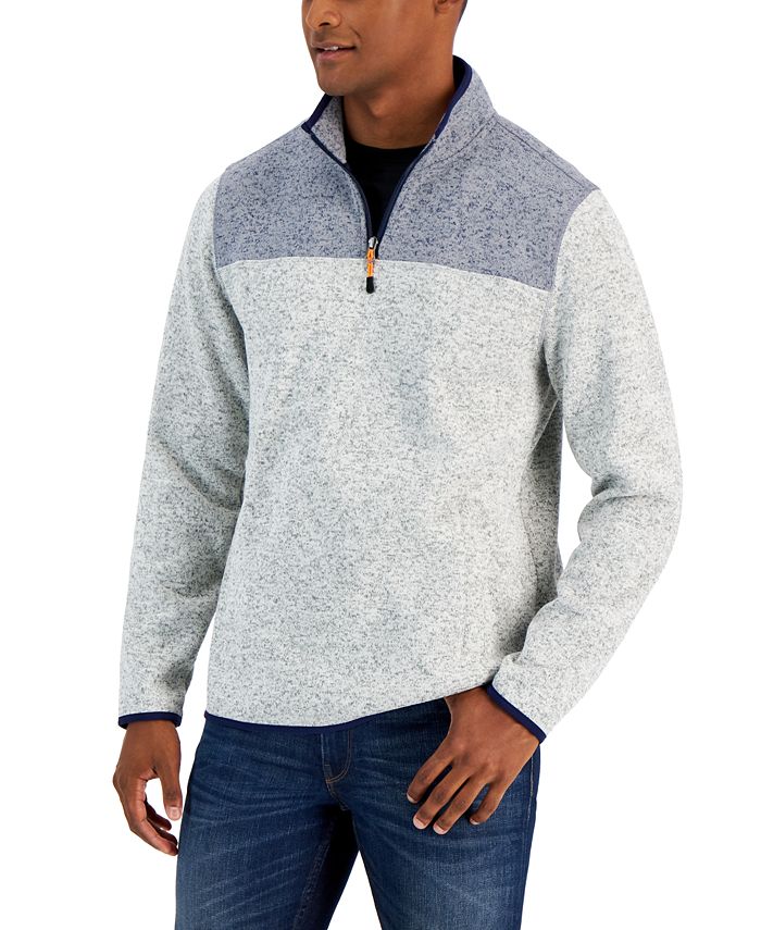 Men's Colorblocked Quarter-Zip Sweater, Created for Macy's