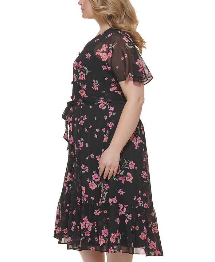 Calvin Klein Plus Size Flutter Sleeve Dress Macys 7215