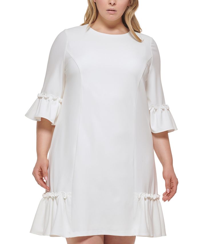 Calvin Klein Plus Size Ruffled Sheath Dress & Reviews - Dresses - Plus Sizes  - Macy's
