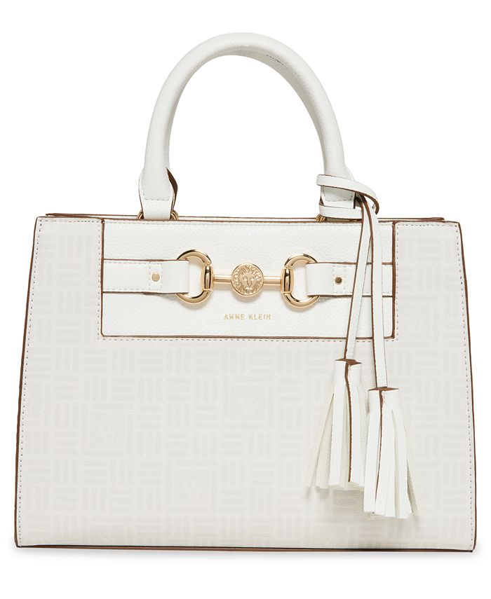 Anne Klein Women s Logo Horse Bit Satchel Bag Macy s