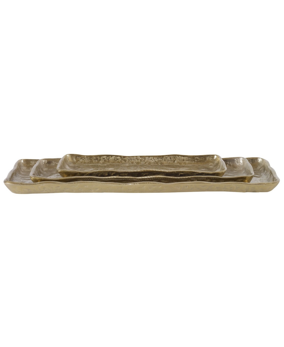 Uttermost Artisan Antique-like Trays, Set Of 3 In Gold-tone