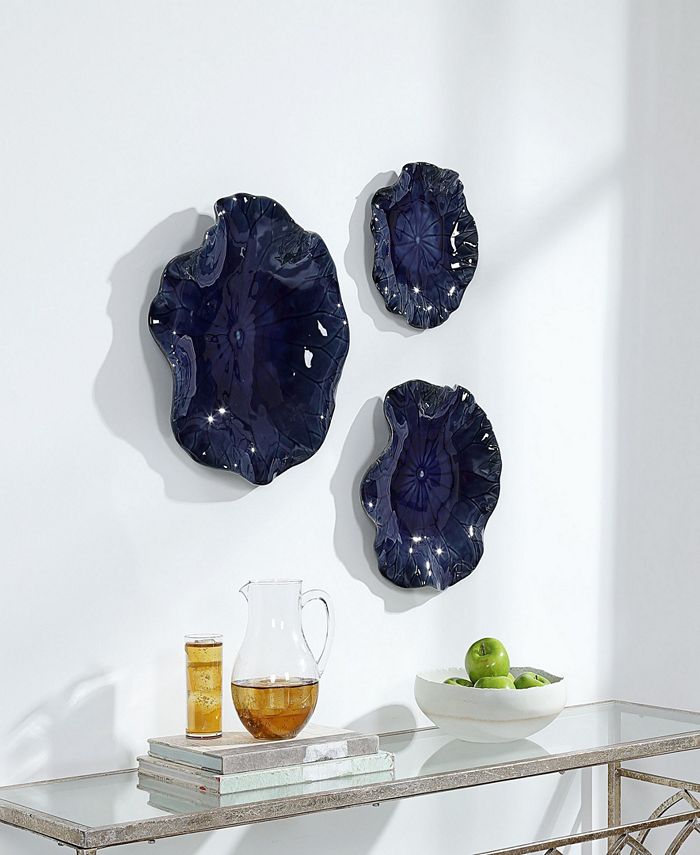 Uttermost Abella Blue Ceramic Wall Decor, Set of 3 Macy's