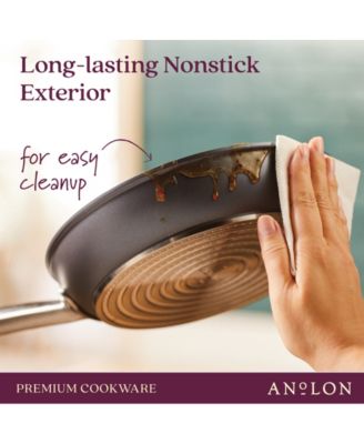 Accolade Forged Hard-Anodized Nonstick Wok with Lid, 13.5-Inch, Moonstone