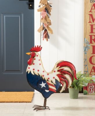 Patriotic Rooster Porch Decor