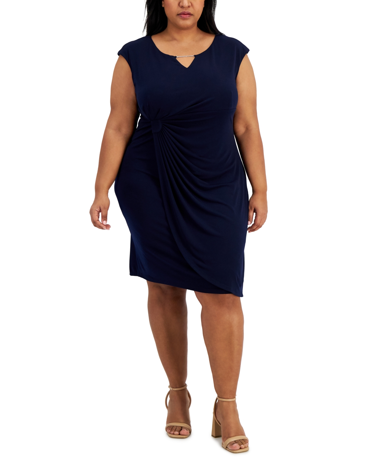 Plus Size Side-Tab Dress - Navy