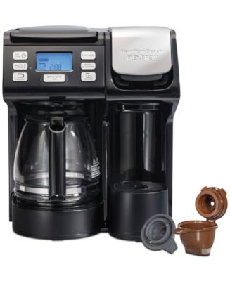 Hamilton Beach FlexBrew Dual Single Cup Coffee Maker with Milk Frother -  Macy's