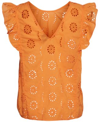 Vero Moda - Women's Naima Cotton Eyelet Top