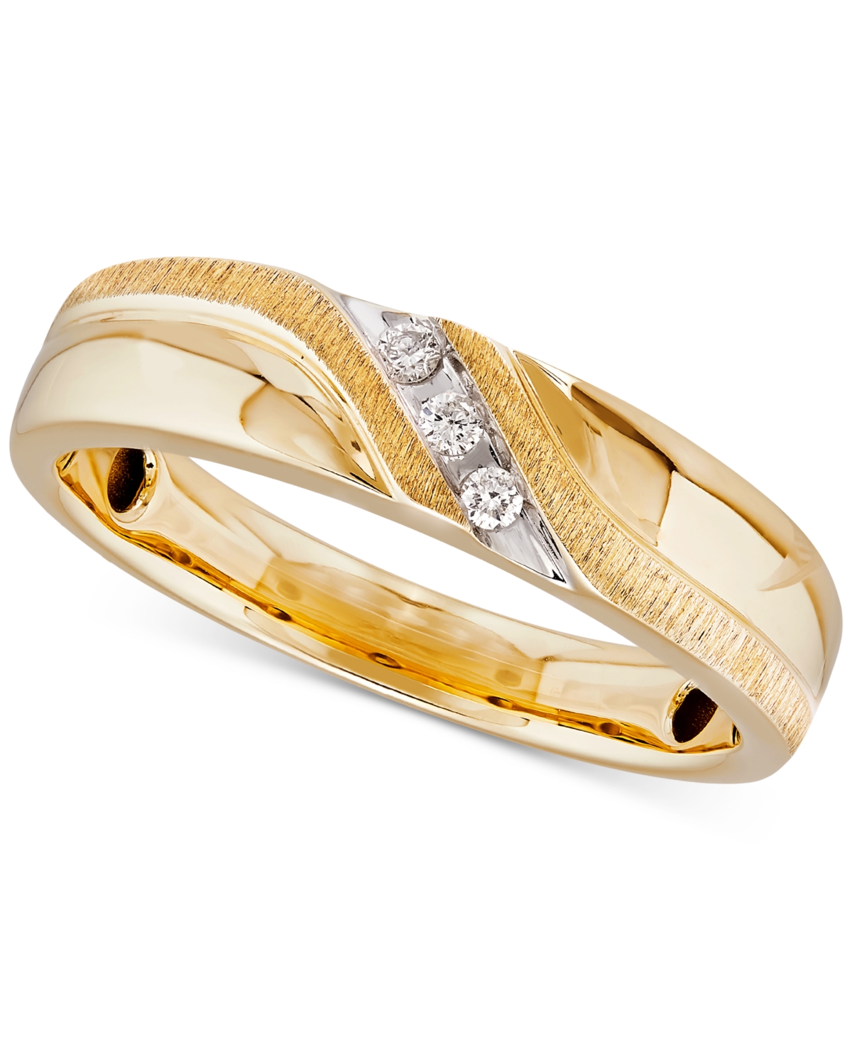 Macy's Diamond Accent Band In 10k Gold In Yellow Gold