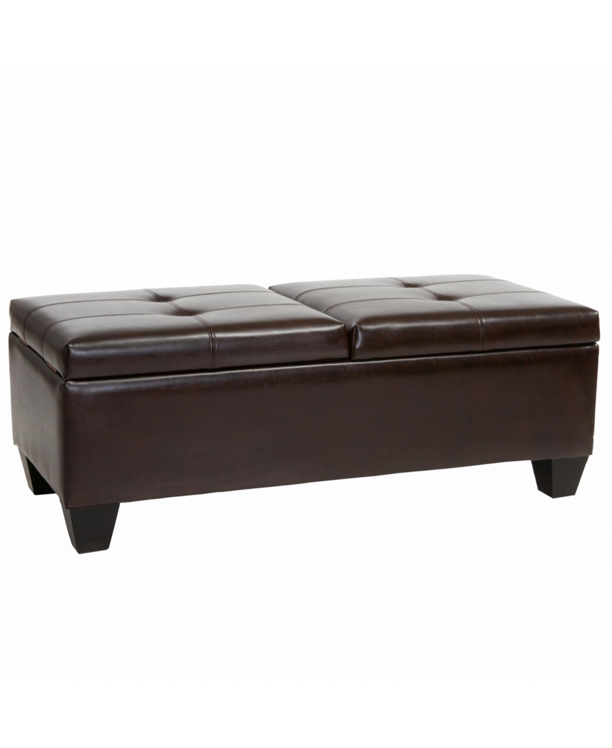 Noble House Merrill Double Opening Storage Ottoman In Chocolate Brown