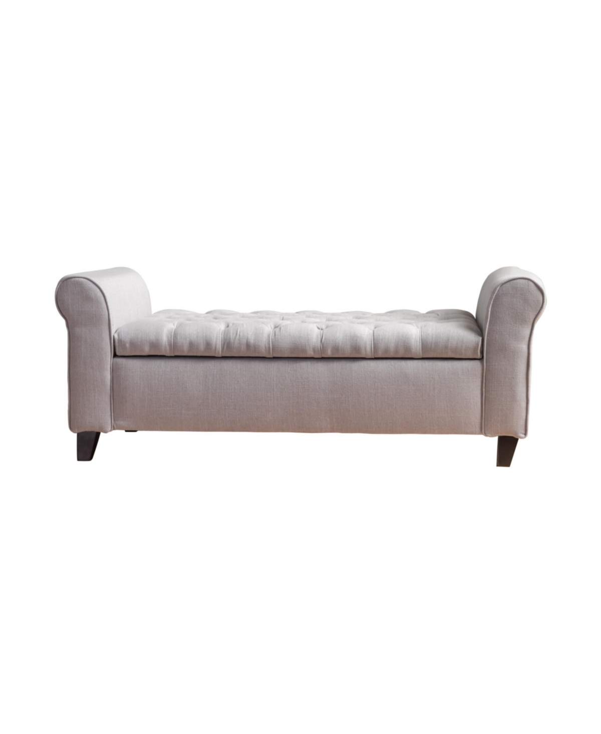 Noble House Keiko Armed Storage Bench In Light Gray